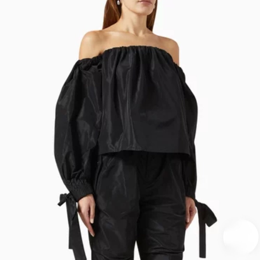Staud Colby Black Off-Shoulder Top size S